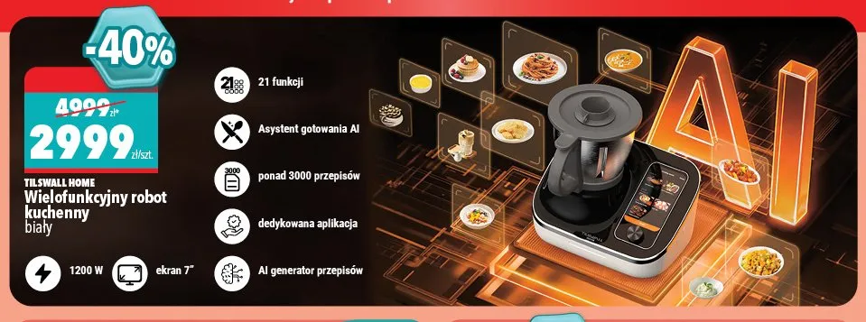 Wielofunkcyjny robot kuchenny Tilswall Home biały promocja w Biedronka Home