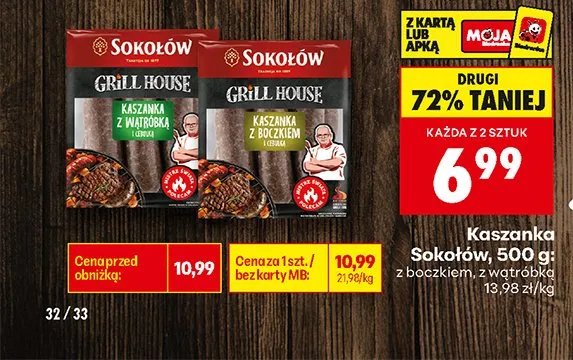Kaszanka z boczkiem Sokołów promocja w Biedronka