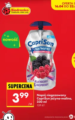 Napój niegazowany jeżyna-malina promocja w Biedronka