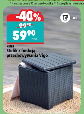 Stolik z funkcją przechowywania KETER Vigo promocja w Biedronka Home
