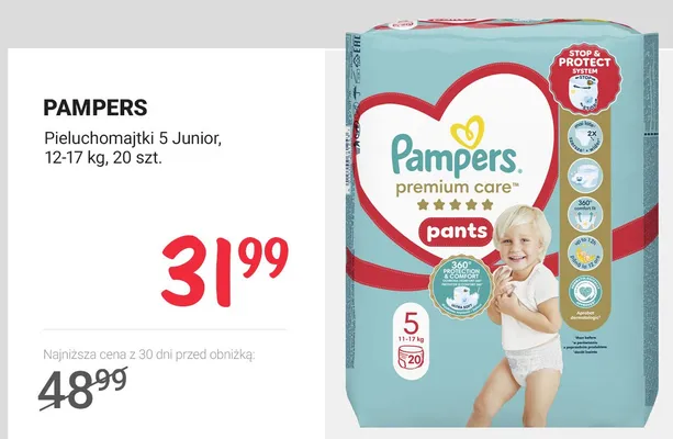Pieluchomajtki 5 Junior, 12-17 kg promocja w Rossmann