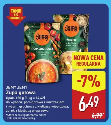 Zupa gotowa grochowa z kiełbasą wieprzową Jemy promocja w Aldi