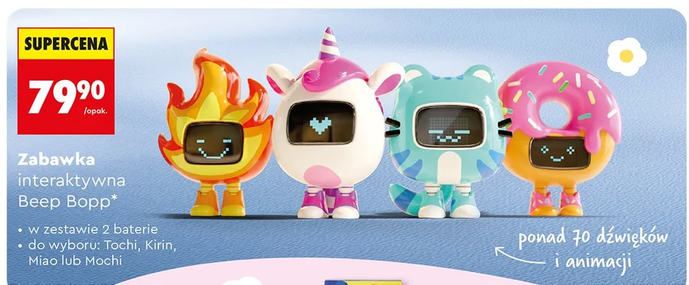 Zabawka interaktywna Beep Bopp do wyboru: Tochi, Kirin, Miao lub Mochi promocja w Biedronka