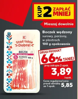 Boczek wędzony surowy w plastrach Stąd takie Dobre! promocja w Kaufland
