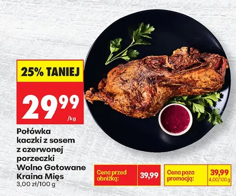 Połówka kaczki z sosem z czerwonej porzeczki Wolno Gotowane  promocja w Biedronka