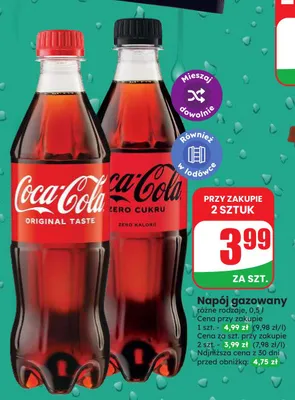 Napój gazowany Coca-Cola Zero Cukru promocja w Dino