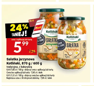 Sałatka jarzynowa tradycyjna Kotliński promocja w Twój Market