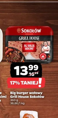 Big burger wołowy Grill House Sokołów promocja w Netto