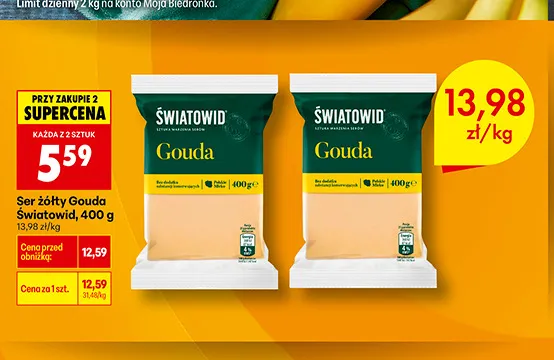 Ser żółty Gouda Światowid promocja w Biedronka