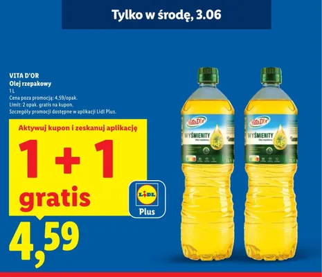 Olej rzepakowy Vita D'Or promocja w Lidl