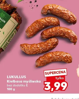 Kiełbasa myśliwska LUKULLUS bez dodatku E promocja w Kaufland