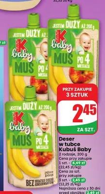 Deser w tubce Kubuś Baby promocja w Dino