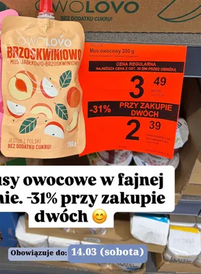 Mus jabłkowo-brzoskwiniowy promocja w Aldi
