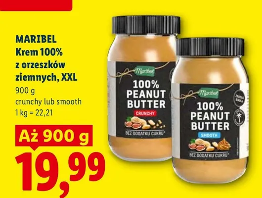Krem 100% z orzeszków ziemnych crunchy Maribel XXL promocja w Lidl