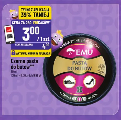 Czarna pasta do butów Emu promocja w POLOmarket