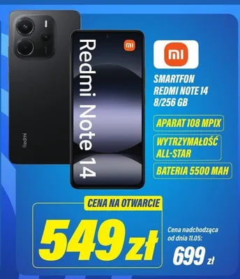 Smartfon Xiaomi Redmi Note 14 8/256GB promocja w RTV EURO AGD