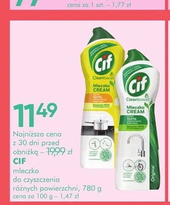 Mleczko do czyszczenia Cif Cream Lemon promocja w Super-Pharm