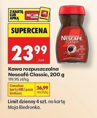 Kawa rozpuszczalna Nescafé Classic promocja w Biedronka