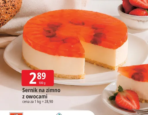 Sernik na zimno z owocami promocja w Leclerc
