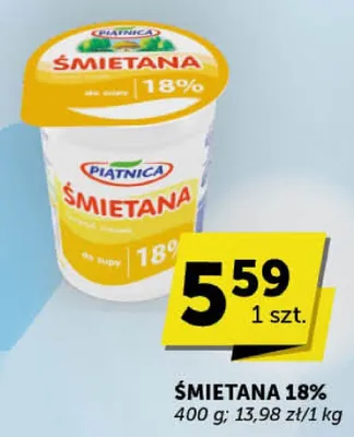Śmietana 18% 400 g promocja w Euro Sklep