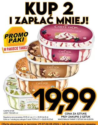 Lody Carte D'Or Les Desserts Yoghurt & Forest Fruit promocja w Kupiec