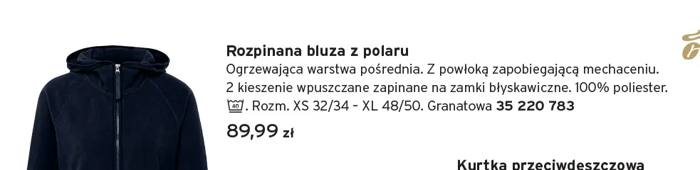 Rozpinana bluza z polaru Tchibo promocja w Tchibo