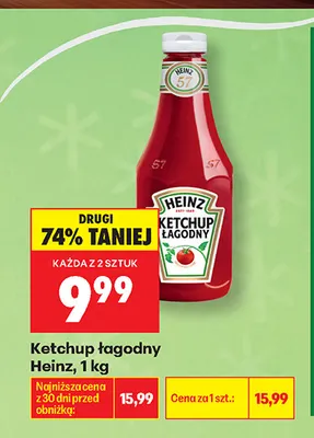 Ketchup łagodny Heinz promocja w Biedronka