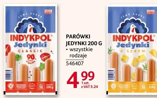 Parówki Jedynki Indykpol 200 g promocja w Selgros