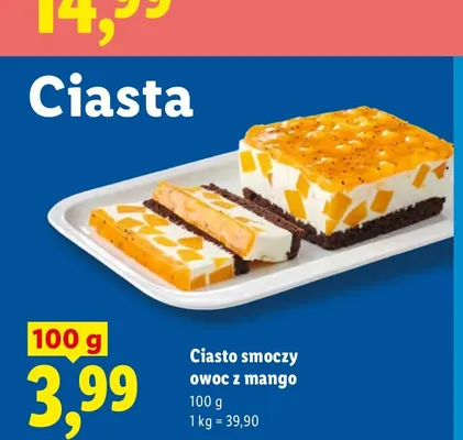 Ciasto smoczy owoc z mango promocja w Lidl