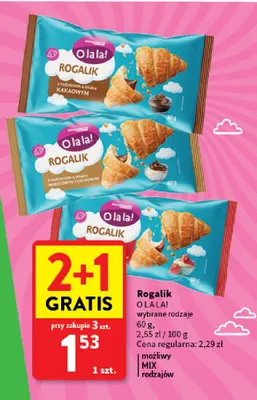 Rogalik z nadzieniem o smaku kakaowym O la la! promocja w Intermarche