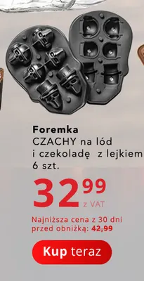 Foremka na lód i czekoladę Czachy 6 szt. z lejkiem promocja w Poczta Polska