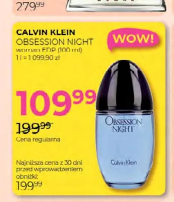 Woda perfumowana damska Calvin Klein Obsession Night promocja w Drogerie Jawa