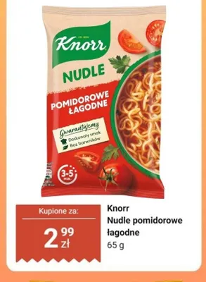 Nudle Knorr pomidorowe łagodne promocja w Dino