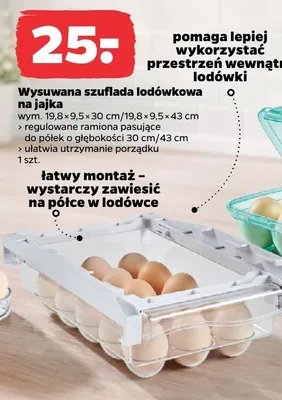 Wysuwana szuflada lodówkowa na jajka promocja w Netto