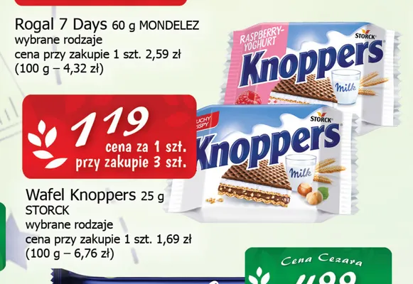 Wafel Knoppers Storck promocja w CEZAR Delikatesy