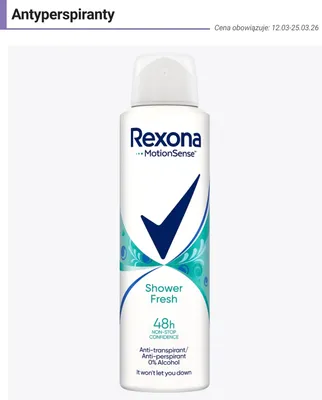 Antyperspirant w sprayu Shower Fresh dla kobiet, 48h promocja w Rossmann