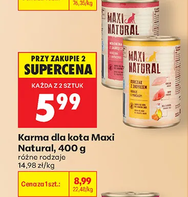 Karma dla kota Maxi Natural Kurczak z indykiem promocja w Biedronka