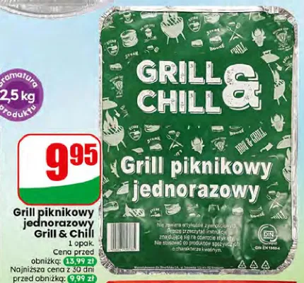 Grill piknikowy jednorazowy Grill & Chill promocja w Dino