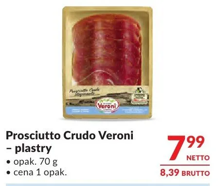 Prosciutto Crudo Veroni – plastry promocja w Makro