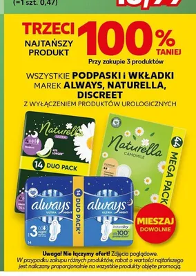 Podpaski Naturella Ultra promocja w Kaufland