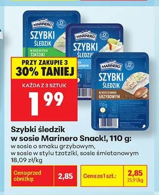 Szybki śledzik w sosie śmietankowym Marinero Snack! promocja w Biedronka