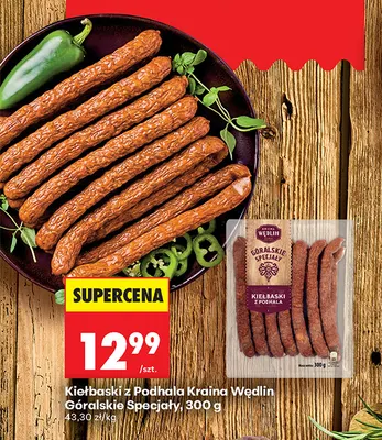 Kiełbaski z Podhala Kraina Wędlin Góralskie Specjały promocja w Biedronka