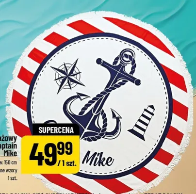 Ręcznik plażowy okrągły Captain Mike promocja w POLOmarket
