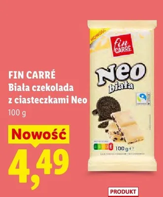Biała czekolada z ciasteczkami Neo promocja w Lidl