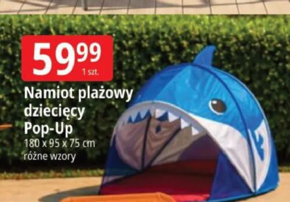 Namiot plażowy dziecięcy Pop-Up 180x95x75cm promocja w Leclerc