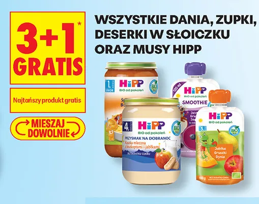Kaszka mleczna z biszkoptami i jabłkami HiPP Przysmak na dobranoc promocja w Biedronka