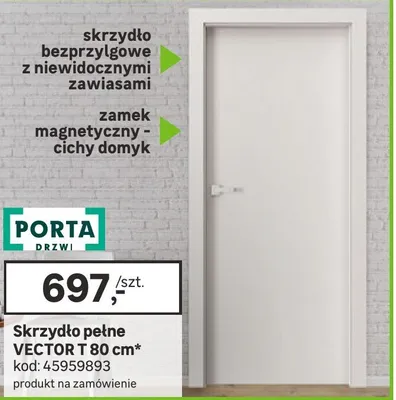 Skrzydło pełne VECTOR T 80cm promocja w Leroy Merlin