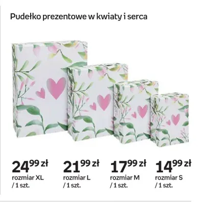 Pudełko prezentowe w kwiaty i serca XL promocja w Empik