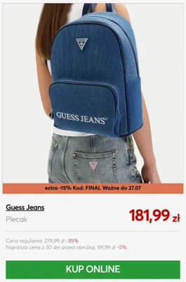 Plecak Guess Jeans promocja w eobuwie.pl