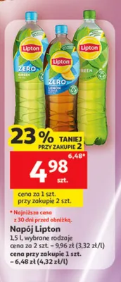 Napój Lipton 1,5l promocja w Auchan